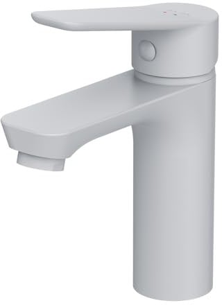 AM.PM Hit FTA02233 - Grifo mezclador monomando para lavabo (cartucho cerámico SoftMotion, Aerator, resistente a los arañazos, fácil de limpiar, color blanco mate)