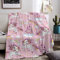 HZVRTN Einhorn Decke Kuscheldecke Flanell Kinder Rosa Kuscheldecke für Mädchen, Weiche Wohndecke Geburtstag Geschenke Sofa Couch Wohn Bett Fleecedecke (Einhorn H, 100x150cm)
