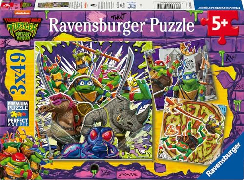 Ravensburger Teenage Mutant Ninja Turtles 3x 49 Piece Jigsaw Puzzles for Kids Age 5+