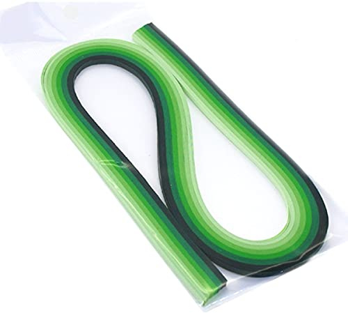 ODETOJOY Mehrfarbiges Papierstreifen-Set, 6 Farbverlaufsfarben, 53,3 cm Länge, 10 mm Breite, DIY Quilling-Streifen, Sortiment, Handwerk (grün)