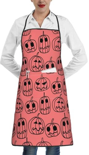 Amkong Halloween Pumpkins Aprons For Women, Vintage Gardening Apron Gifts For Gardeners
