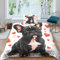 FSYQQASD Französische Bulldogge Bettwäsche Set Hund Bettbezug Set Für Jungen Mädchen Weich Atmungsaktiv Microfaser Betten Set Mit Reißverschluss Und Kissenbezug 2 Teilig Sets Single（135x200cm）