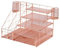 ASHSDI Desk Tidy Organiser Rose Gold Desk Organizers Desktop File Organizer With Pen Holder Paper Organizer With Drawer Office School Table Decor