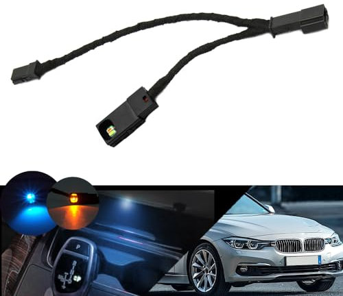NSLUMO 1X Blue Orange LED Cup Holder Area Lights For B.M.W 3 Series F30 F31 LCI 4 Series F32 F33 F36 LCI M3 F80 LCI F82 F83 LCI Bimmer Central Cup Holder Ashtray Ambient Light