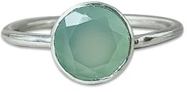Aqua Chalcedon Ring, 925 Silber Ring, Edelstein Ring, Stapel Chalcedon Ring, Facettierter Chalcedon Ring, handgefer tigter Artikel, zierlicher Ring (49 (15.6))