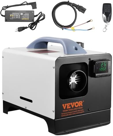 VEVOR Riscaldatore Diesel Tutto in Uno 5-8 kW, Riscaldatore ad Aria Diesel Regolabile 8-36℃, con Display LCD con Controllo Remoto, Basso Consumo di Carburante, Camion, Roulotte e Camper