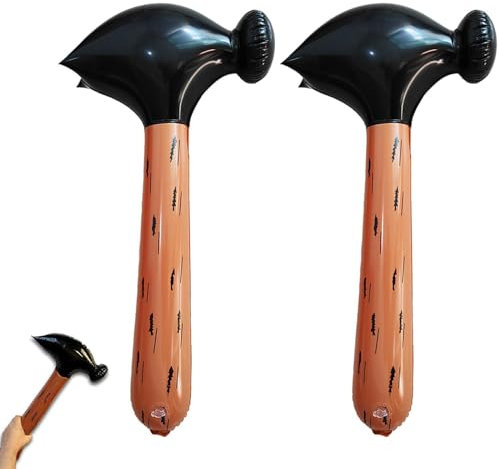 2 Pcs Inflatable Hammer, Toy Hammer, Blow Up Hammer, Blow Up Inflated Pool Bath Seaside Crazy Fun Toy Party Game for Adult Children (Brown)