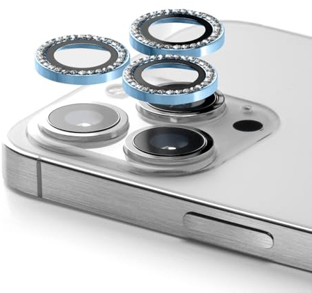 CASETiFY Camera Lens Gem [Easy Application] for iPhone 16 Pro/iPhone 16 Pro Max - Baby Blue