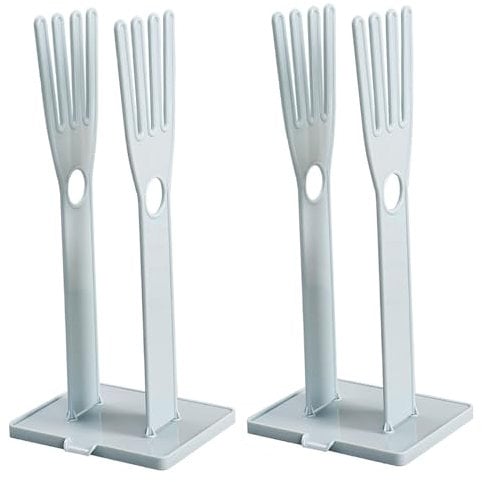 Rubber Glove Holder 2 Sets Washing Glove Drying Rack with Towel Storage Hole and Drain Outlet Cleaning Glove Dryer with Detachable Base Glove Storage Stand