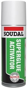 Soudal Trade Superglue Activator Accelerator Spray Clear Strength Cyanoacrylate Aerosol 200ml Easy to Use Canister