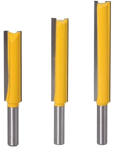 MiJunHD Langer Bündigfräser 8mm Schaft Flush Trim Fräser, Nutfräser Oberfräser Holz Router Bit, Schneiden Dia Ø 12.7mm, Schneiden Höhe 50mm & 63mm & 76mm (3 Stück)