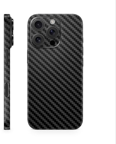 TF Skins Skins kompatibel mit iPhone 16 Pro, Skin Schutzfolie 360° Full Coverage Schutz, super dünn und resistent. Folien Case/Hülle (Carbon Schwarz)
