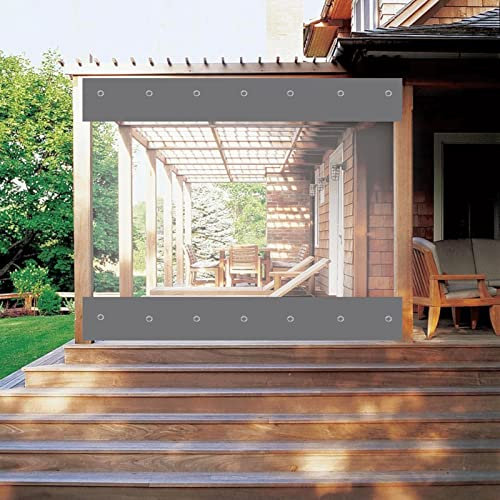 Clear PVC Waterproof Gazebo Curtains for Outdoor Balcony Multi Purpose Tarp Curtain for Pergola Porch and Garden 6x2.7m With Eyelets