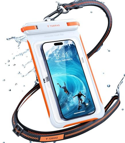 TORRAS Icecube wasserdichte Handyhülle, 7.9'',weiß | IPX8-zertifiziert, exklusives Würfel-Luftpolsterdesign, präziser Unterwasser-Touch, ultraklare AR-Fotos, kratzfest