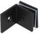 Brass 90 Degree Angle Glass Holder for Showers, Wall Mount Clamp for Glass Panels and Enclosures (Black )