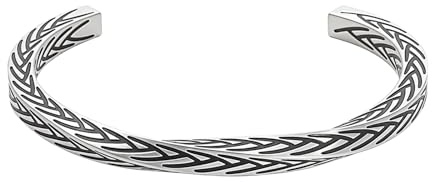 JewelryWe Wikinger Möbius Armreif für Herren, Edelstahl Nordisch Mobius Verdreht Manschette Armband Offen Armpsange Vintage Viking Amulett Schmuck Geschenk für Männer Frauen