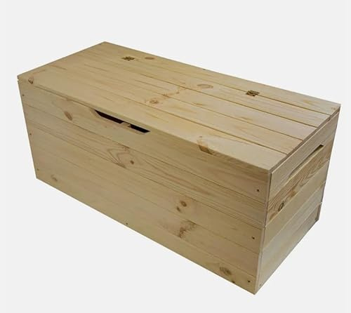 Generisch Gartenbox Holzkiste Auflagenbox Gartentruhe Unbehandeltes Holz Natur 100/75 cm (200 l)
