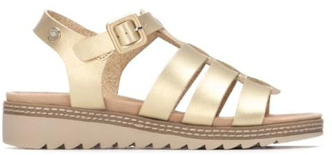 REFRESH - Sandalen Damen Gold - Bequeme und vielseitige Schuhe - Casual Mode - Modell 17516406 (Größe 39)