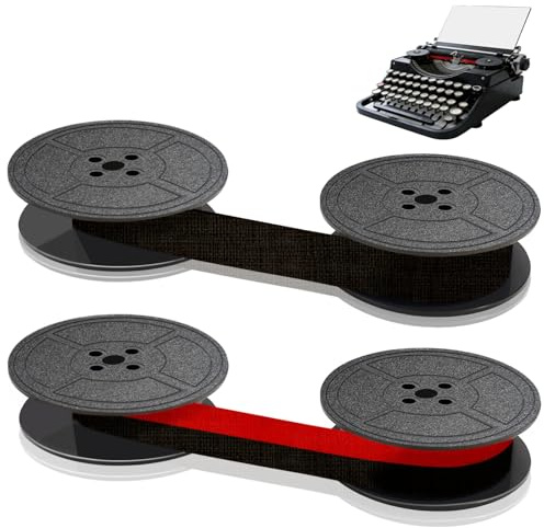 2 Stück Schreibmaschine Farbband, Klare Präzise Druckergebnisse,Rot+Schwarz | 10M x 13MM Schreibmaschinenband, Langlebiges Farbband für DIN 2103 32755 und Andere Alte Schreibmaschine