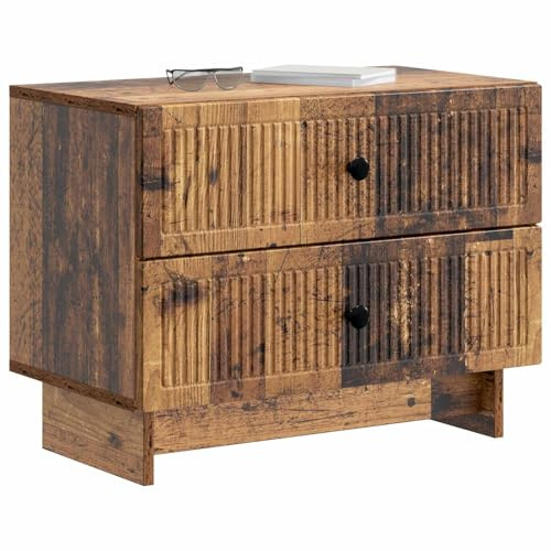 vidaXL Nachttisch Altholz 62 x 34,5 x 47,5 cm Holzwerkstoff, Geräumiger Nachttisch, Vintage rechteckiger Organizer, kompakte Schlafzimmermöbel, Elegante Tischdeko