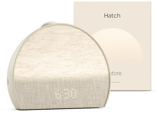Hatch Restore 3 Despertador Amanecer y Despertador Solar con máquina de Sonido y luz Inteligente – Ruido Blanco, Rutina de sueño sin Pantallas