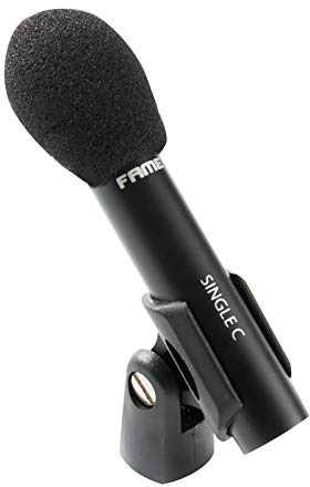 Fame Audio Kleinmembran Kondensatormikrofon, Single C, Nierencharakteristik, Frequenzbereich 30Hz-18kHz, max SPL 135dB, Empfindlichkeit 23.3 mV/Pa, XLR 3 Pol Anschluss, inklusive Halter, Schwarz