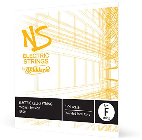 D'Addario NS516 Elektrik-Cello Einzelsaite 'Low F' mehrfach verdrillter Stahlkern Medium, Low F String