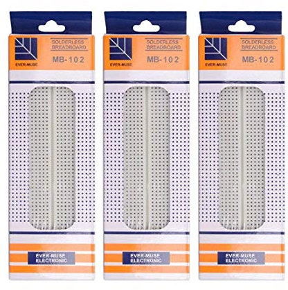 HiLetgo 3pcs MB-102 Breadboard 830 Point Solderless Prototype PCB Board DIY Kit for Arduino Proto Shield Distribution Connecting Blocks