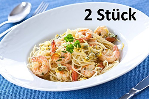 PAG Pastateller Gourmet, Ø 30,5cm, Porzellan, weiß, für Pasta, Salat, Dessert, Suppen (2 Stück)