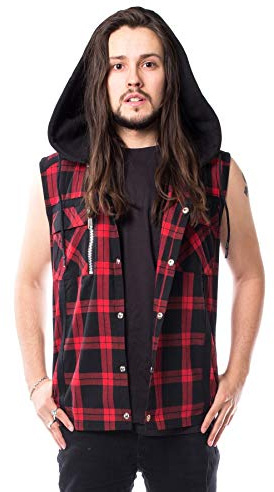 Vixxsin Eetu Shirt Männer Kurzarmhemd schwarz/rot XXL 100% Polyacryl Biker, Gothic, Rockwear