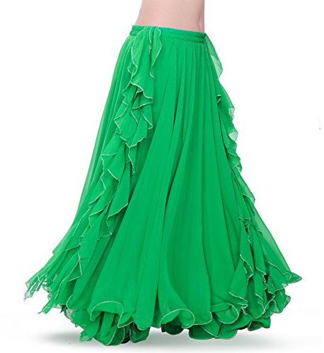 ROYAL SMEELA Falda Danza del Vientre Mujer Traje de Falda largas la Danza del Vientre Vestido Falda chifón de práctica de Baile Ropa de Rendimiento Falda Flamenca Disfraz Mujer