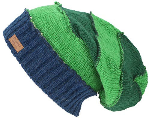 GURU SHOP Wollmütze, Nepalmütze, Patchwork Beanie - Grün, Herren/Damen, Synthetisch