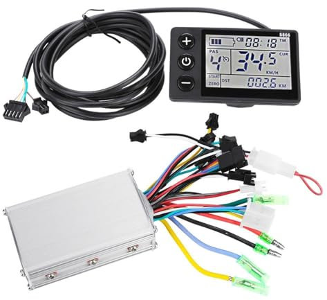 Zunate Brushless Controller, Kunststoff + LCD + Metall Regendicht Haltbar Geräuschlos Controller Kit Bürstenloser Steuerpult mit LCD-Display für Elektrofahrräder Autos Roller,