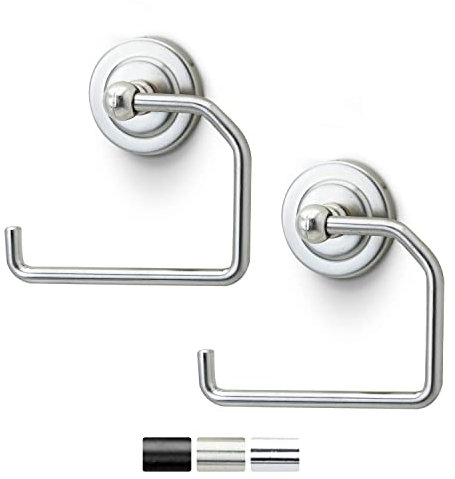 Jack N’ Drill Toilet Paper Holder 2-Pack Bathroom Fixture and Organizer in Brushed Nickel Bathroom Accessories, Open Arm with Wall Mounted Base Fits Most Paper Towels and Toilet Paper Roll