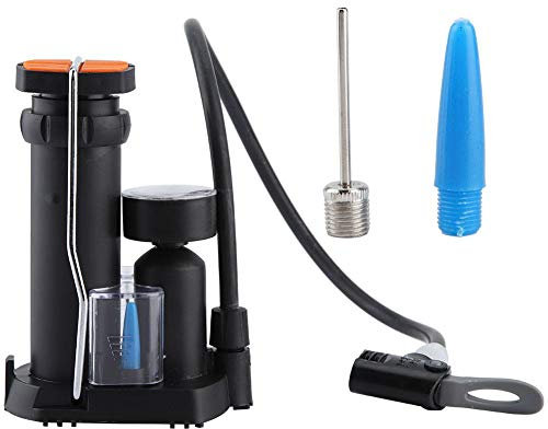 Pompa per Bici - Pompa Portatile A Pedale per Bicicletta Mini Pompa A Pedale Attivata E Pompa d'Aria Compatibile con Valvole Barilotto in Lega di Alluminio Senza Gas Ad Alta Pressione