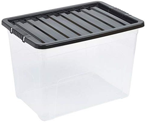 URBNLIVING 75 Liter Storage Box & Lid Silver x4