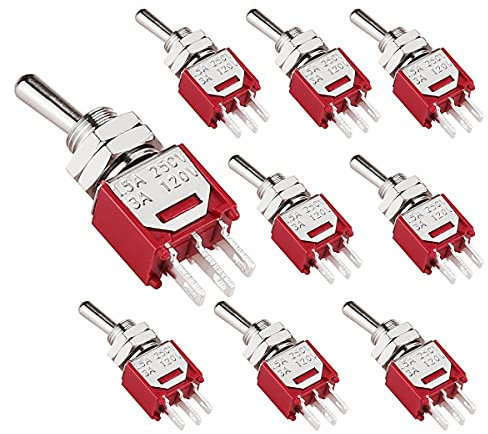 CLDIY Kippschalter EIN/EIN 2 Position 3 Pin SPDT Mini Micro AC 250 V / 1,5 A 120 V / 3A 10 Stücke