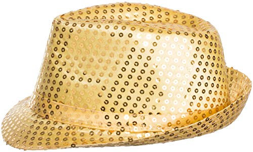 Brandsseller Paillettenhut Unisex Glitzerhut Partyhut Verkleidung Karneval Silvester - Gold