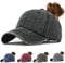 CheChury Damen Baseball Kappe Vintage Pferdeschwanz Cap Washed Ponytail Baseballmütze Mit Zöpfen Loch Loop Einstellbare Outdoor Sports Freizeit Basecap Unisex