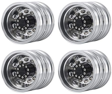 AXspeed 4 Stück Metall Rückseite Radnaben Felgen für 1/14 RC Tamiya Tractor Climbing Trailer