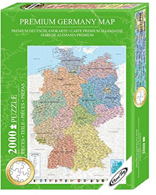 Close Up Deutschland Puzzle 2000 Teile - Karte - 68,8 x 96,6 cm Premium Map 2021 - MAPS IN Minutes