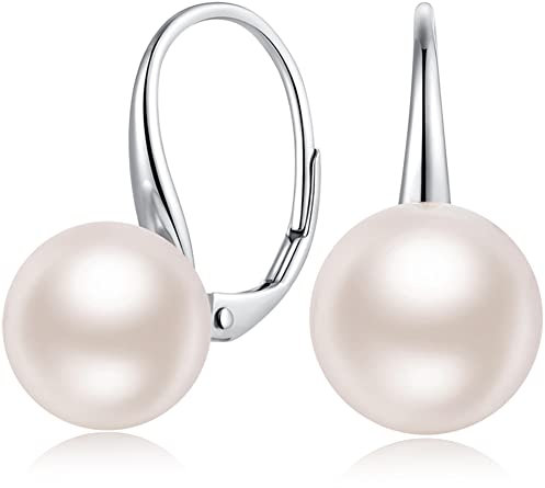 Boucles d'Oreilles Perles,Perle Or Boucle Oreille,Boucles d'Oreilles Perles Argent Femme,Boucles d'Oreilles Perles Pendantes,Boucles d'Oreilles Perle Or Blanc,Boucles d'Oreilles Femme Perle Culture