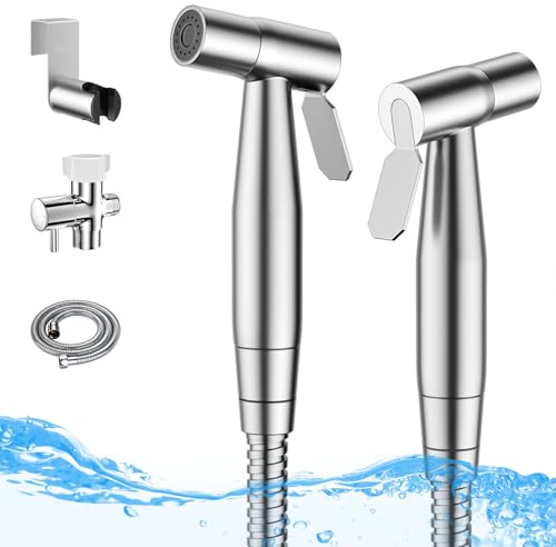 Arofa Handheld Bidet Sprayer for Toilet - 2 Pack Bidets Faucet for Existing Toilets Cloth Diaper Jet Sprayer, Stainless Steel Muslim Shower with Bidet Hose for Feminine Wash