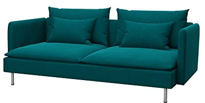 Soferia Sofabezug Kompatibel Mit SÖDERHAMN 3-er Sofa Sofaüberwurf Sofaschoner Cover Kratzfest Hydrophobie Allergenfrei Elegance Türkis