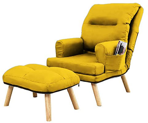 Grekpol-Sessel NEMO, moderner Sessel für Wohnzimmer, Schlafzimmer mit 5-Stufen-Verstellung, skandinavischer Stil (Gelb Solo 257)