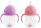 Munchkin Any Angle Click Lock Weighted Straw Trainer Cup, Pink/Purple, 7oz, 2pk