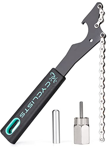 cyclists Bike Cassette Removal Tool Kit-Bicycle Sprocket Removal Tools- Chain Whip & Lockring Tool With 5mm/12mm Guide Pin For SHIMANO HG Freewheel Cassette
