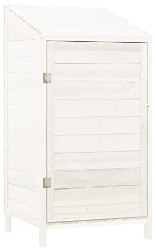 vidaXL Remise de Jardin Abri de Jardin Hangar de Stockage Remise à Outils à Articles Ménagers Extérieur Blanc 55x52x112 cm Bois de Sapin Solide