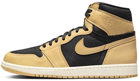 Nike Homme Air Jordan 1 Retro Alto Originale Scarpe Da Ginnastica Baskets, Gingembre Clair Noir Blanc, 43 EU