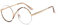 kachawoo Halbe randlose Brillen Null Diopter Brillenrahmen 8 S Form Metall Verschreibung Runde Anti Blaulicht Ray Brillen (leopard gold frame)